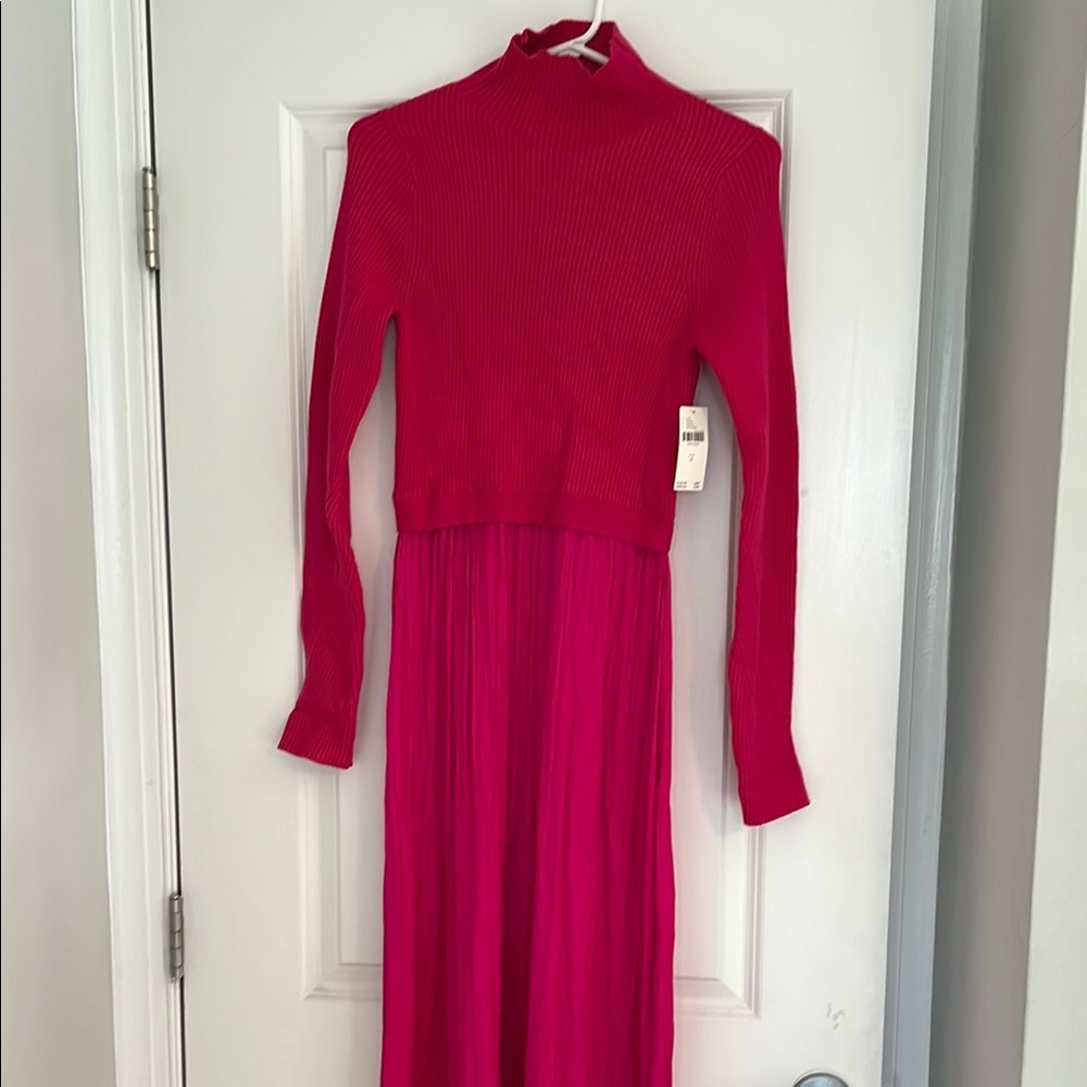 Anthropologie Pink Twofer Sweater Dress